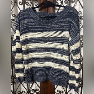 Mine Navy and Cream Striped Sweater